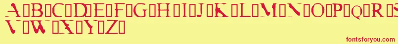 fuente CrackDendrite – Fuentes Rojas Sobre Fondo Amarillo