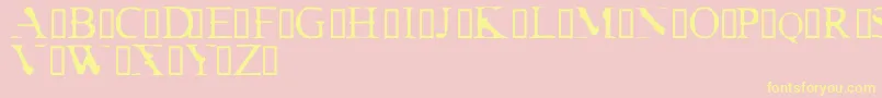fuente CrackDendrite – Fuentes Amarillas Sobre Fondo Rosa