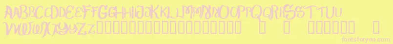 CheapFrames Font – Pink Fonts on Yellow Background