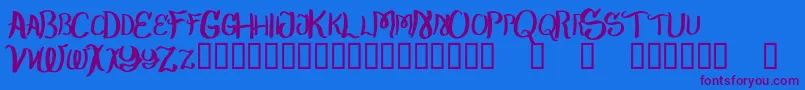 CheapFrames Font – Purple Fonts on Blue Background