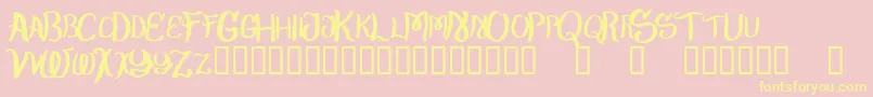 CheapFrames Font – Yellow Fonts on Pink Background