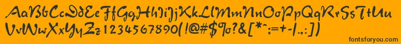 MentholRegular-Schriftart – Schwarze Schriften auf orangefarbenem Hintergrund