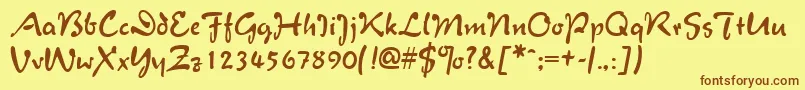 fuente MentholRegular – Fuentes Marrones Sobre Fondo Amarillo