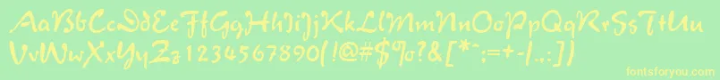 Saiba mais sobre a fonte MentholRegular Fonte MentholRegular – fontes amarelas em um fundo verde