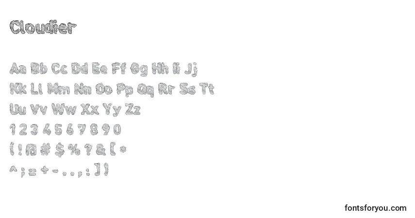 Fuente Cloudier - alfabeto, números, caracteres especiales