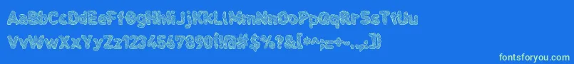 Cloudier Font – Green Fonts on Blue Background