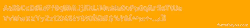 Cloudier-Schriftart – Rosa Schriften auf orangefarbenem Hintergrund