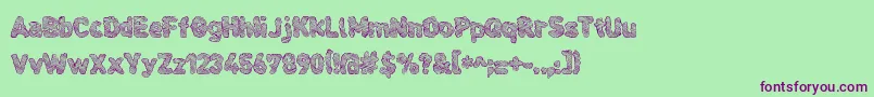 Cloudier Font – Purple Fonts on Green Background