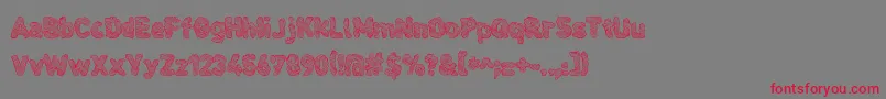 フォントCloudier – 赤い文字の灰色の背景