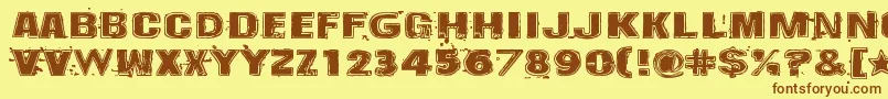 Krakle Font – Brown Fonts on Yellow Background