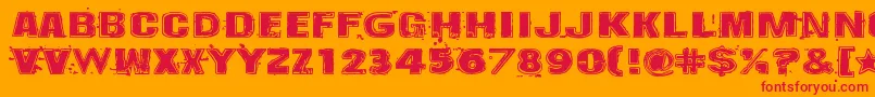 フォントKrakle – オレンジの背景に赤い文字