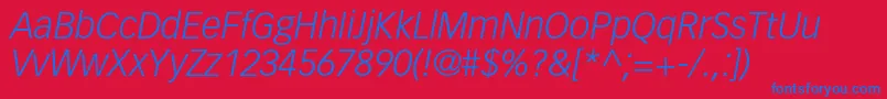 VectoraltstdLightitalic Font – Blue Fonts on Red Background