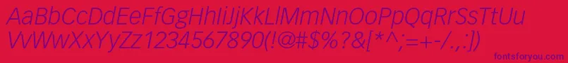 VectoraltstdLightitalic Font – Purple Fonts on Red Background