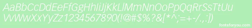 VectoraltstdLightitalic Font – White Fonts on Green Background