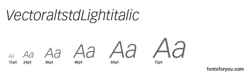 VectoraltstdLightitalic Font Sizes