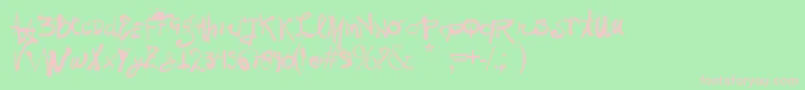 VtksGrungy Font – Pink Fonts on Green Background