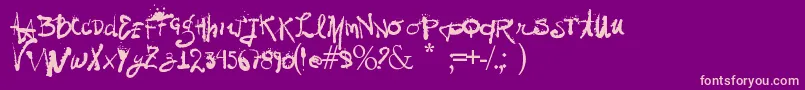 VtksGrungy Font – Pink Fonts on Purple Background