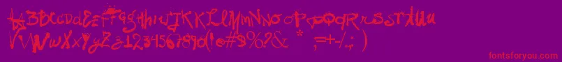 VtksGrungy Font – Red Fonts on Purple Background