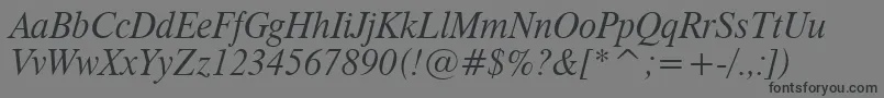 Dutch801ItalicHeadlineBt Font – Black Fonts on Gray Background