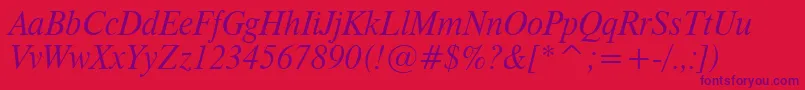 Dutch801ItalicHeadlineBt Font – Purple Fonts on Red Background