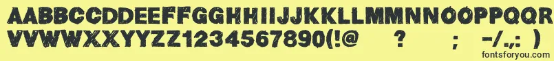 HelvChildren Font – Black Fonts on Yellow Background