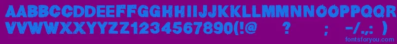 HelvChildren Font – Blue Fonts on Purple Background