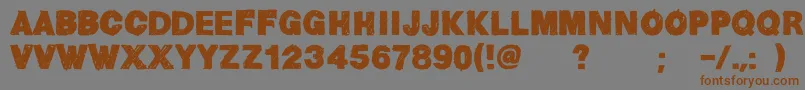 HelvChildren Font – Brown Fonts on Gray Background