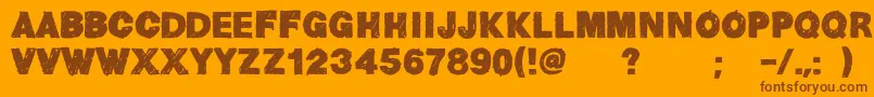 HelvChildren Font – Brown Fonts on Orange Background