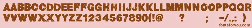 HelvChildren Font – Brown Fonts on Pink Background