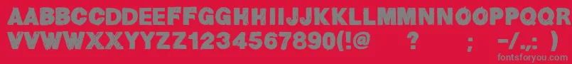 HelvChildren Font – Gray Fonts on Red Background