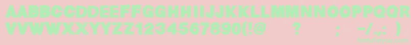 HelvChildren Font – Green Fonts on Pink Background