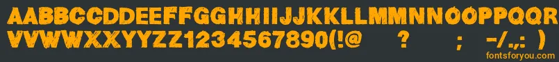 HelvChildren Font – Orange Fonts on Black Background