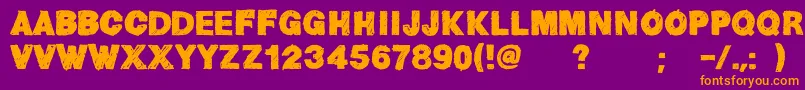 HelvChildren Font – Orange Fonts on Purple Background