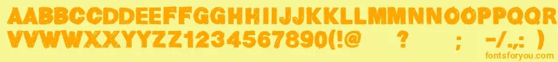 HelvChildren Font – Orange Fonts on Yellow Background