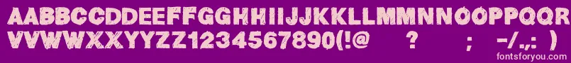 HelvChildren Font – Pink Fonts on Purple Background