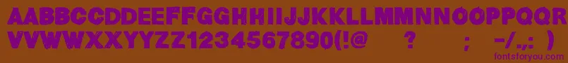 HelvChildren Font – Purple Fonts on Brown Background