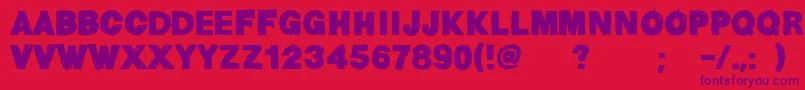 HelvChildren Font – Purple Fonts on Red Background