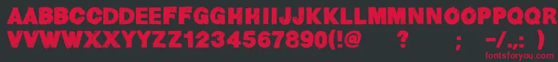 HelvChildren Font – Red Fonts on Black Background