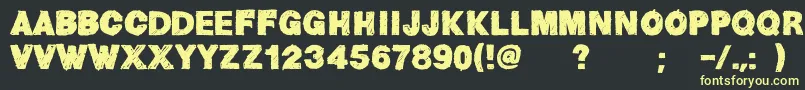 HelvChildren Font – Yellow Fonts on Black Background