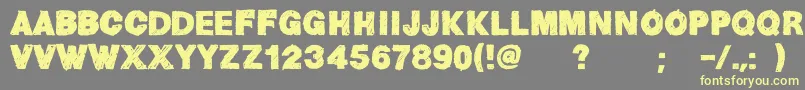 HelvChildren Font – Yellow Fonts on Gray Background