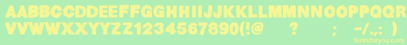 HelvChildren Font – Yellow Fonts on Green Background