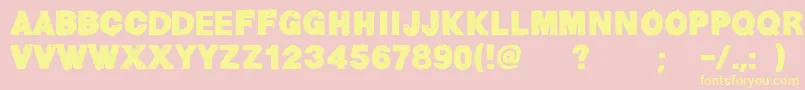 HelvChildren Font – Yellow Fonts on Pink Background