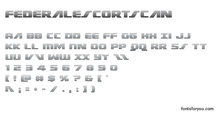 Schriftart Federalescortscan – Alphabet, Zahlen, spezielle Symbole