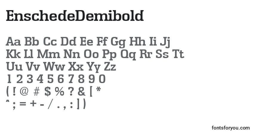 Шрифт EnschedeDemibold – алфавит, цифры, специальные символы