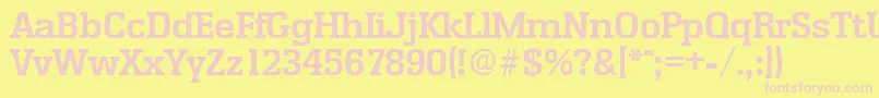 EnschedeDemibold Font – Pink Fonts on Yellow Background
