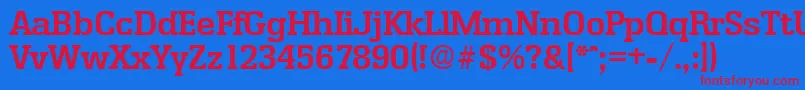 EnschedeDemibold Font – Red Fonts on Blue Background