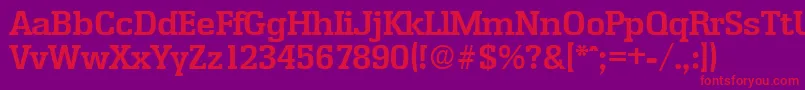 EnschedeDemibold Font – Red Fonts on Purple Background