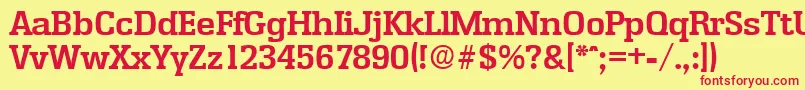 EnschedeDemibold Font – Red Fonts on Yellow Background