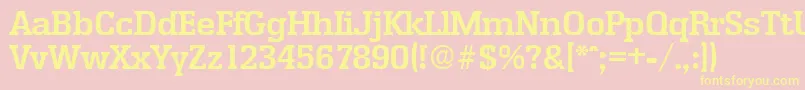 EnschedeDemibold-Schriftart – Gelbe Schriften auf rosa Hintergrund