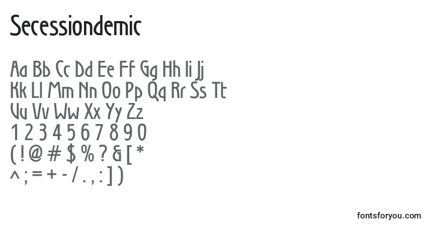 Fuente Secessiondemic - alfabeto, números, caracteres especiales